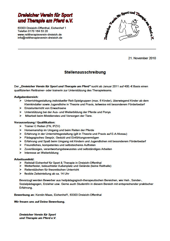 Reittrainer gesucht
